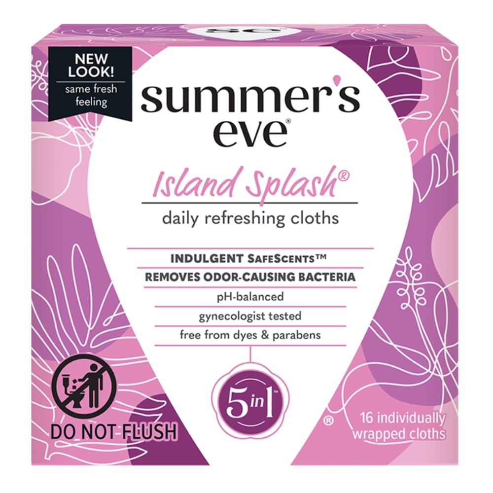 summer’s eve – island splash daily refreshing cloths intimate – 16u