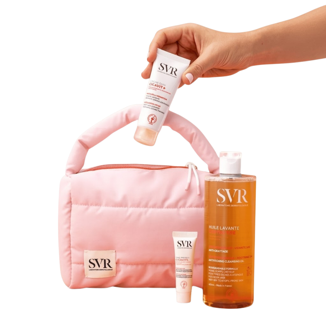 🎁 pack 🎁 – svr – topialyse huile lavante 400ml+creme cicavit+ hppi 40ml+baume protect format voyage+trousse pack