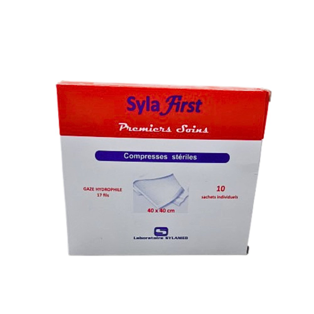 sylafirst – compress sterilies 40*40 bte de – 10pcs