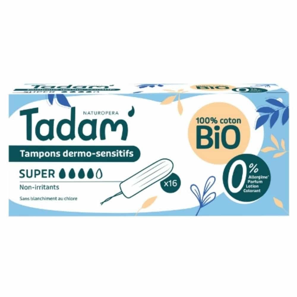 tadam’ – tampons dermo sensitifs non irritants – super – bio – 16u
