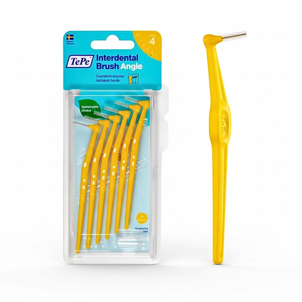 tepe – interdental brush dents angle jaune 0.7mm taille 4 – 6u