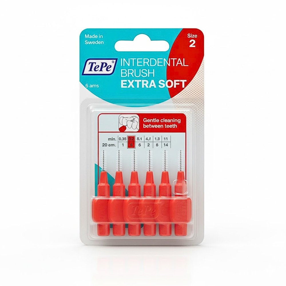 tepe – interdental brush original rouge 0.5mm taille 2 – 6u