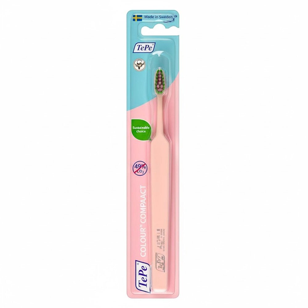 tepe – tepe brosse a dents colour compact rose clair extra soft – 1u
