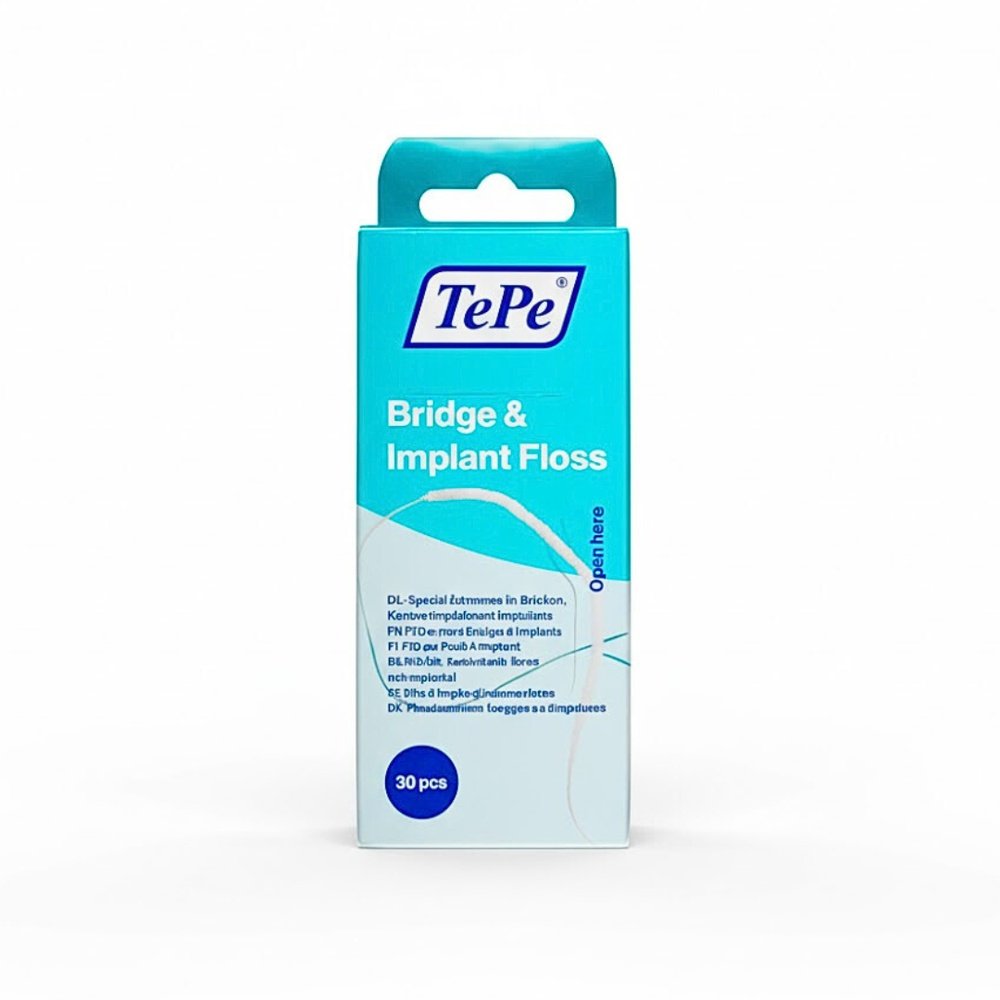 tepe – tepe fil dentaire pour bridge et implant – 5u