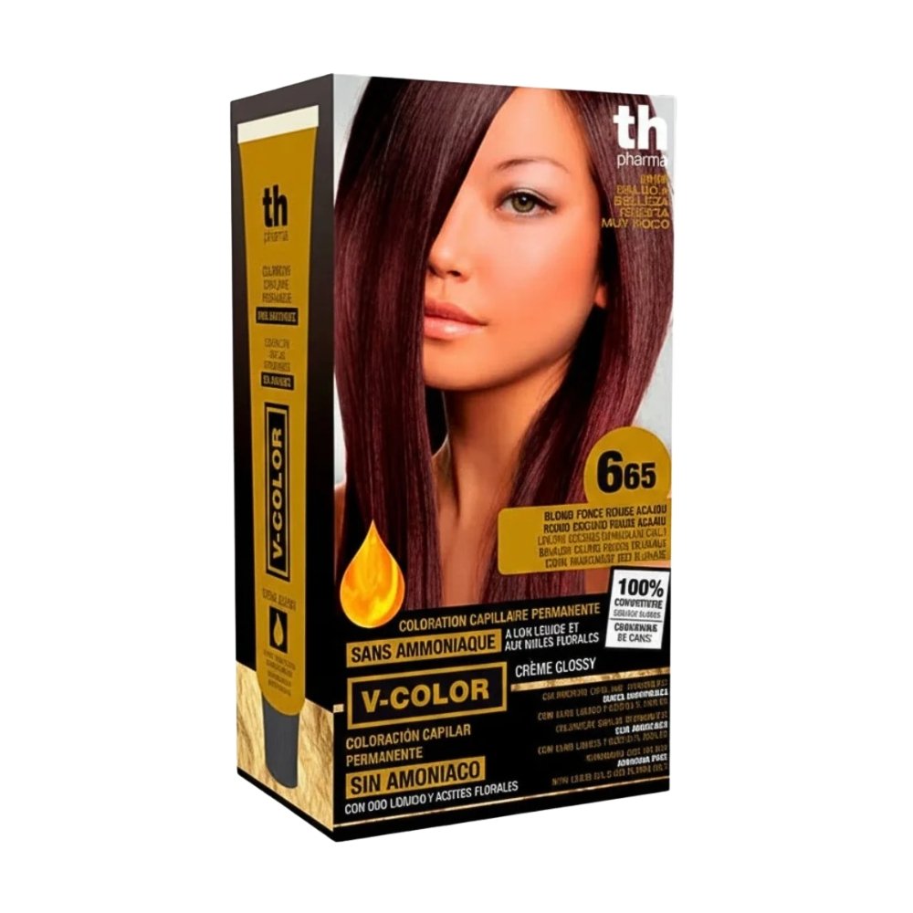 th pharma – color n°6.65 blond fonce rouge acajou