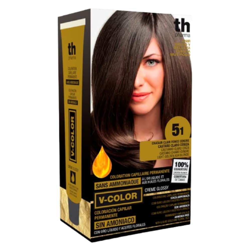 th pharma – vitalia color coloration capillaire sans ammoniac – th pharma n 5.1 – chatain clair fonce cendre