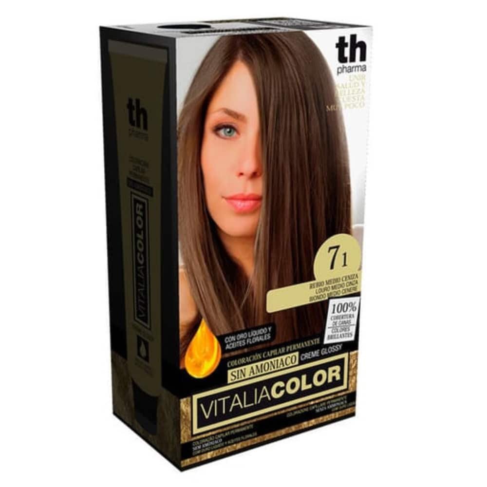 th pharma – vitalia color coloration capillaire sans ammoniac – th pharma n 7.1 – blond moyen cendre