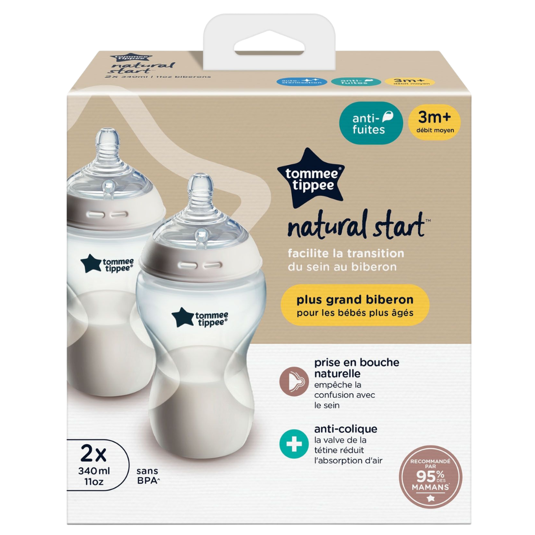 tommee tippee – biberon natural start – 2x340ml