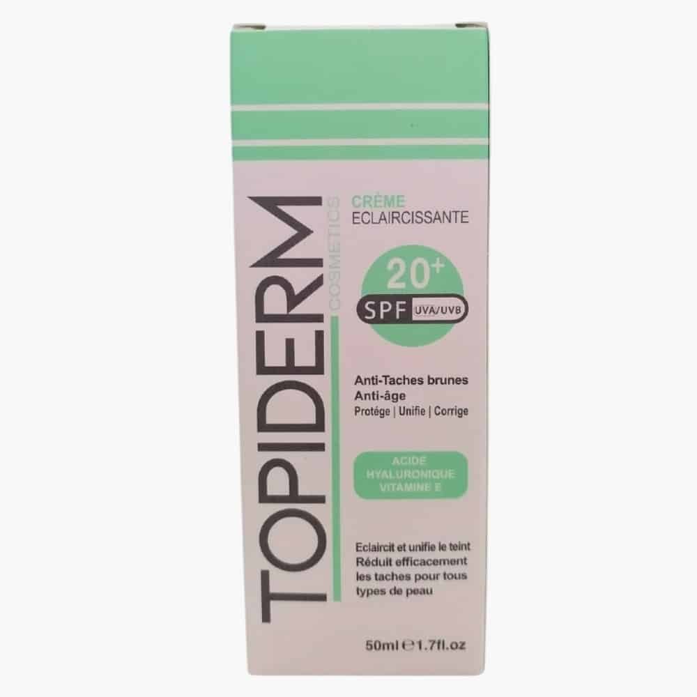 topiderm – creme eclaircissante anti taches spf20+ – 50ml
