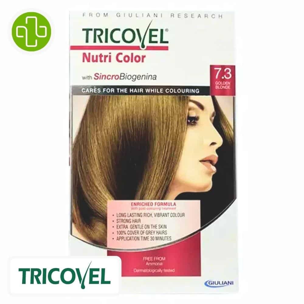 tricovel – nutri color coloration capillaire – 7.3 – blond dore