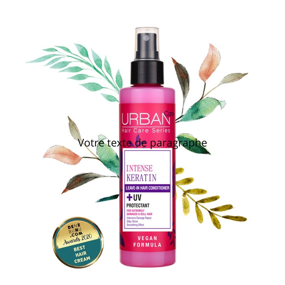 urban care – intense keratin leave in reparateur sans rincage – 250ml