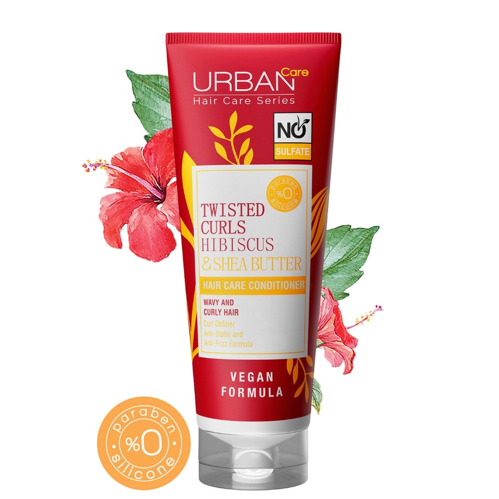 urban care – twisted curls hibiscus et shea butter conditioner nosulf – 250ml