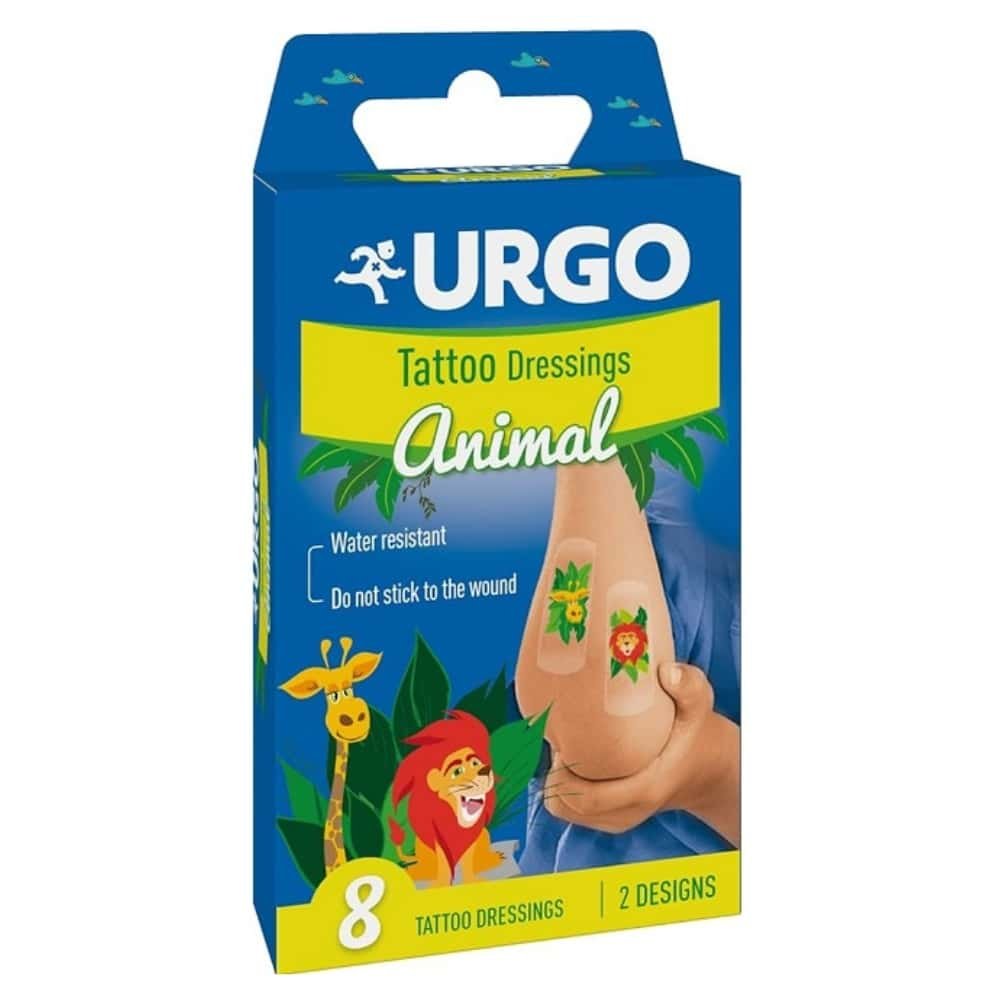 urgo – pansements a motifs animal 2 motifs resistant a l’eau – 8u
