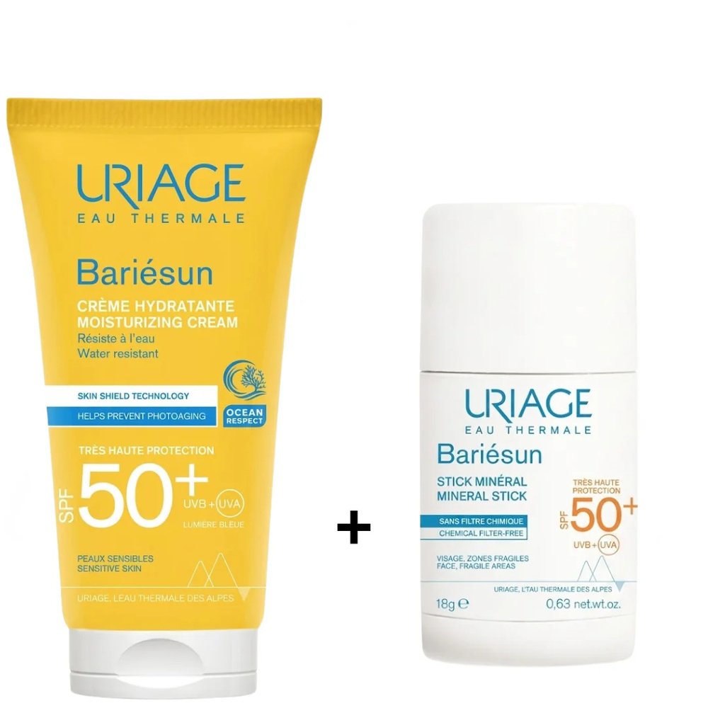 uriage – bariesun ecran spf50+ 50ml+bariesun stick mineral spf50+