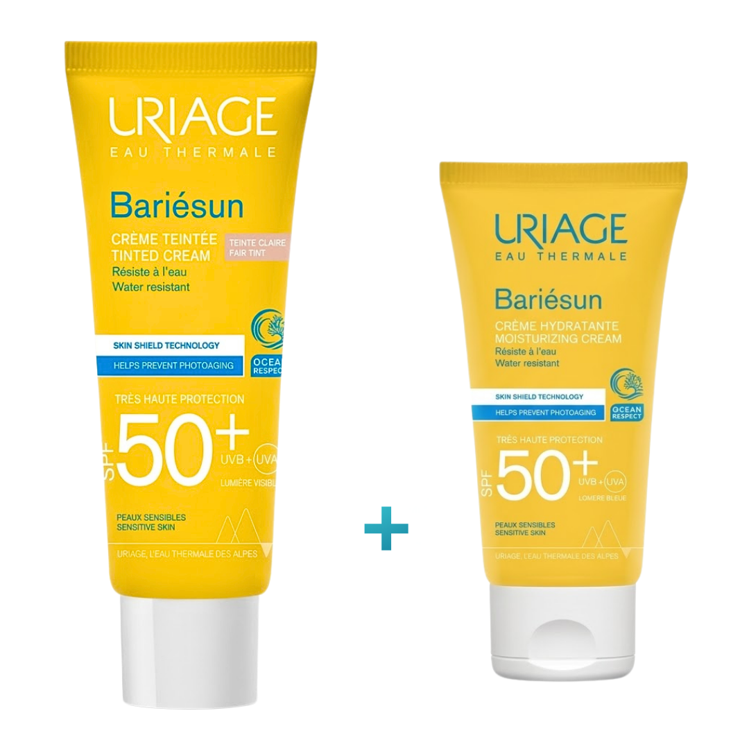 uriage – bariesun ecran teinte claire 50ml+bariesun ecran spf50+ 50ml