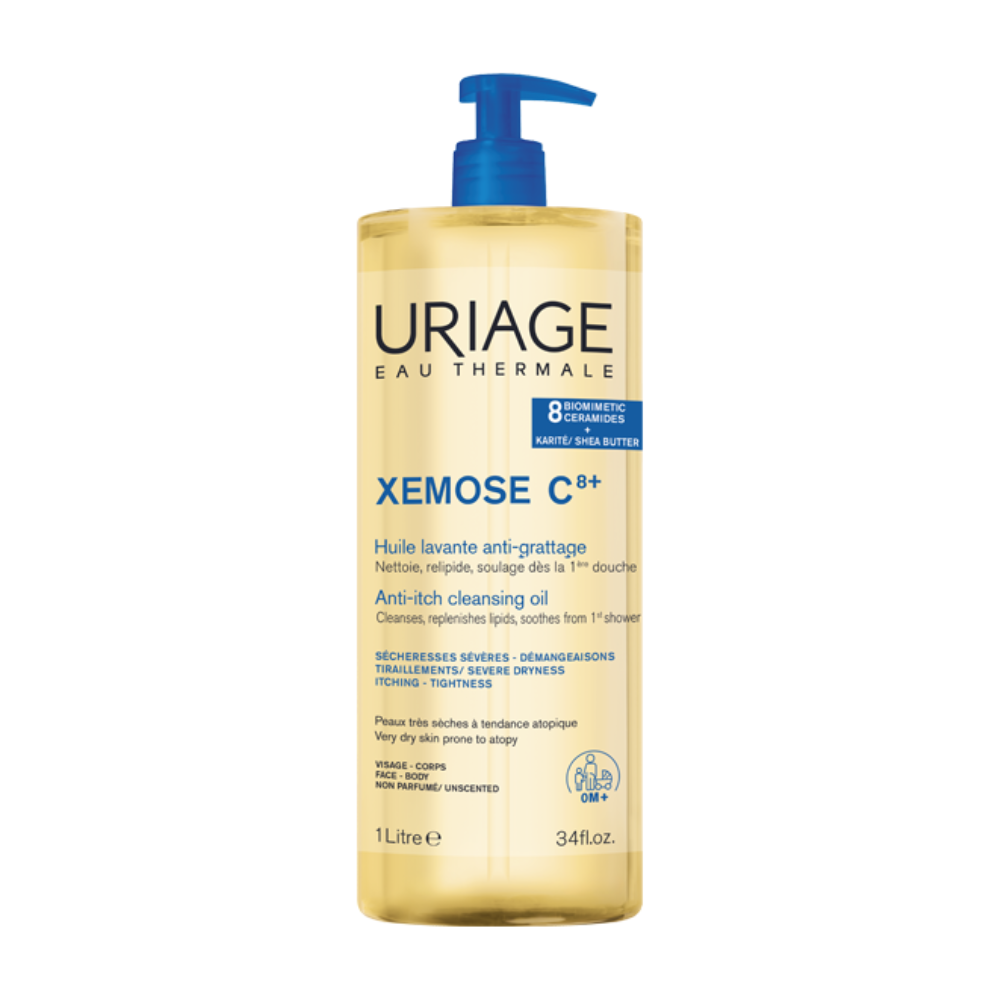 uriage – xemose c8+ huile lavante anti grattage – 1l