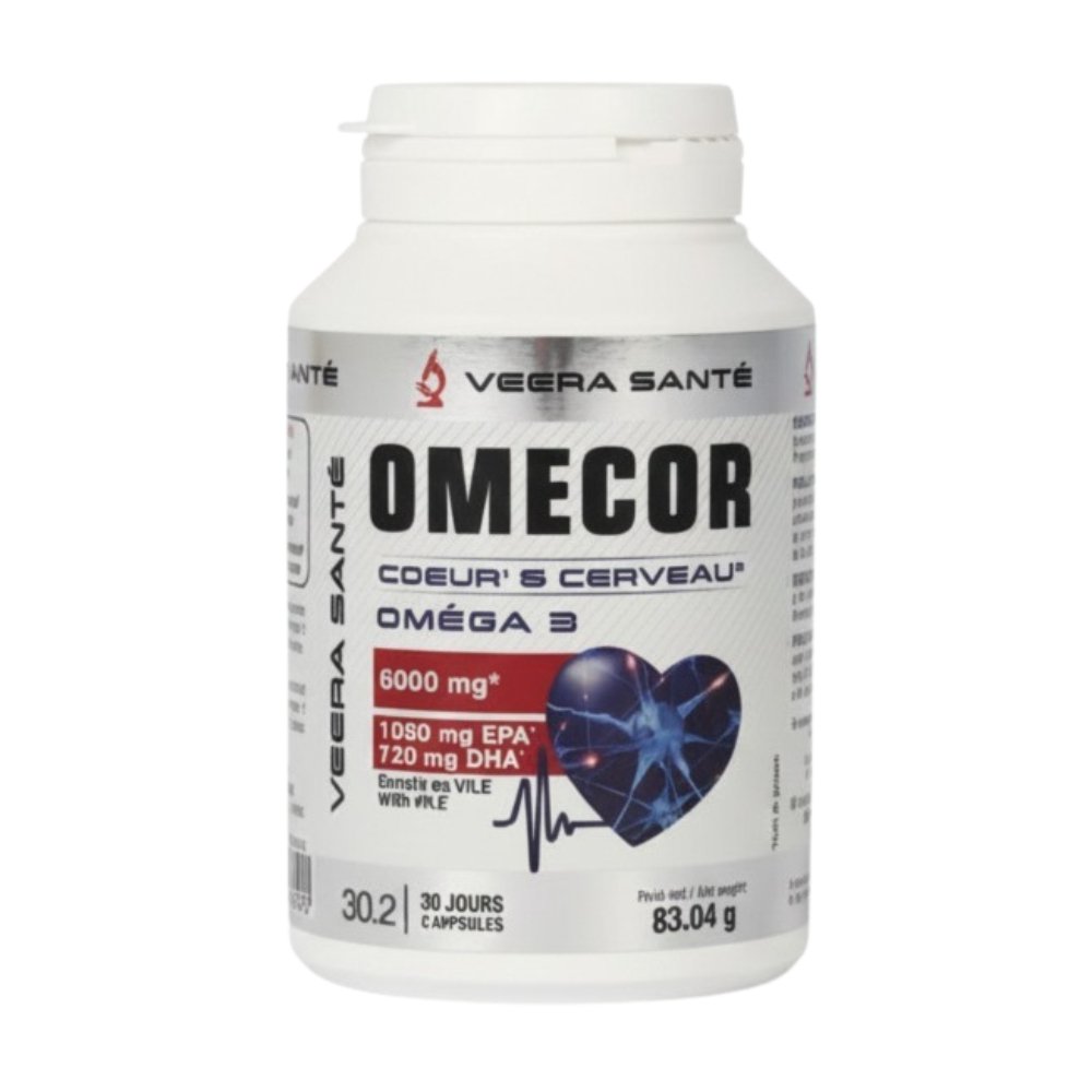 veera – omecor omega 3 coeur et cerveau 6000mg (ex eric favre) – 60 gelules