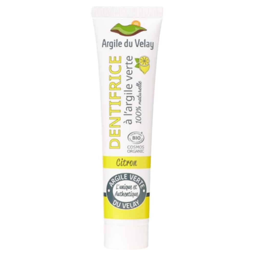velay – dentifrice a l’argile verte gout citron bio – 75ml