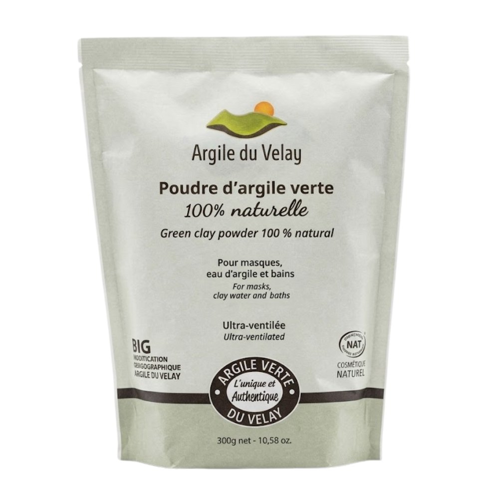 velay – poudre d’argile verte naturelle masque, eau d’argile et bain de douceur – 300g
