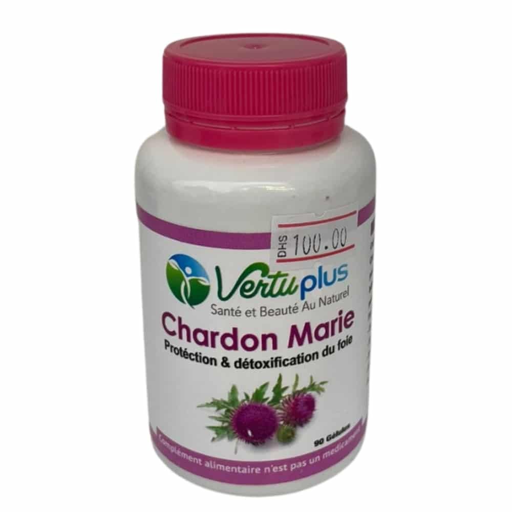 vertuplus – chardon marie protection et detoxification du foie – 90 gelules