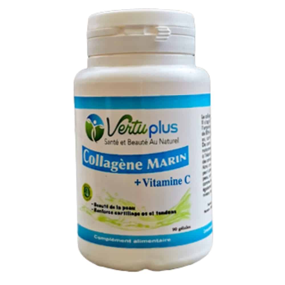 vertuplus – collagene marin et vitamine c – 90 gelules