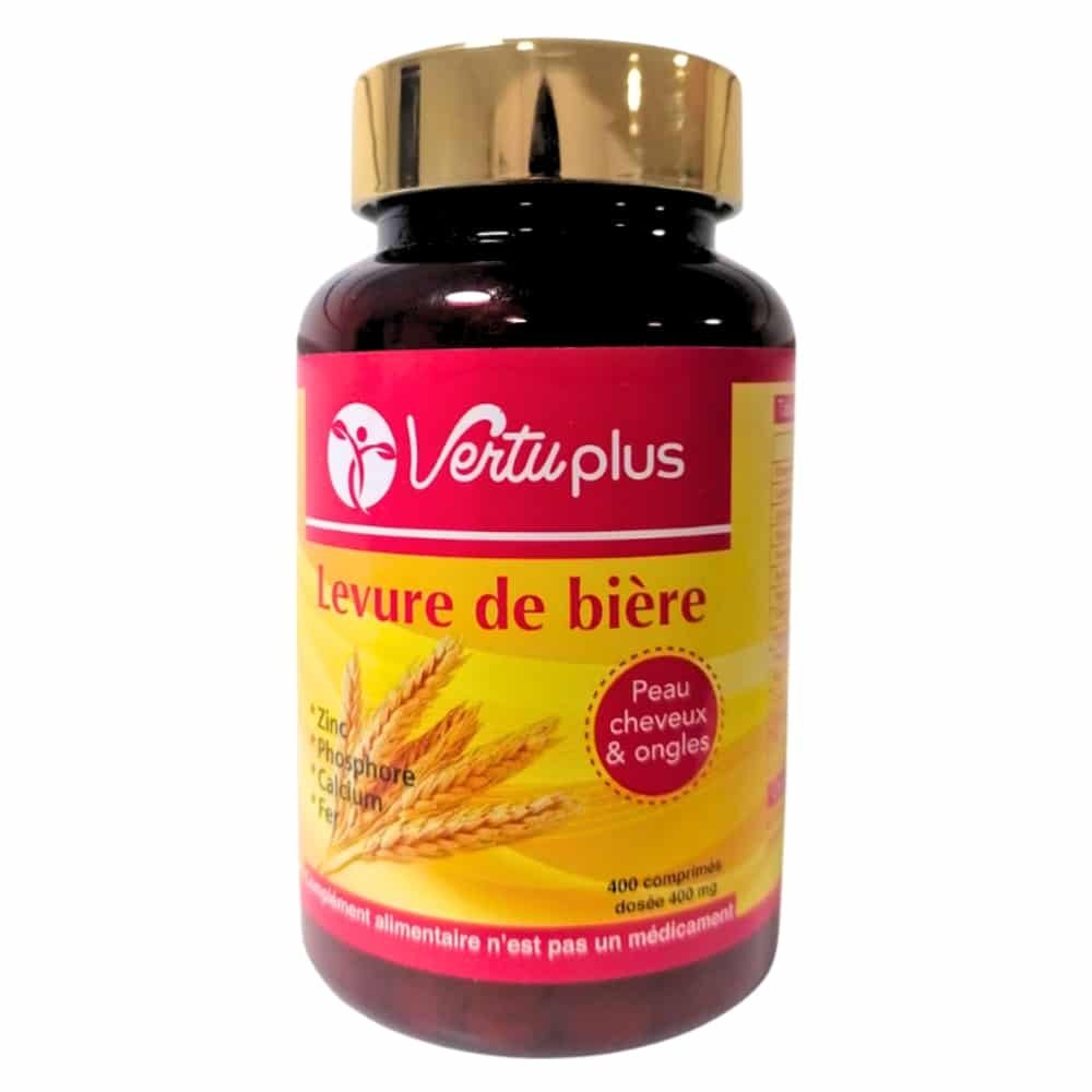 vertuplus – levure de biere peau, cheveux et ongles – 400 comprimes