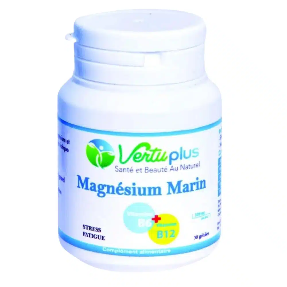 vertuplus – magnesium marin vitamines b6 et b12 stress et fatigue – 30 gelules