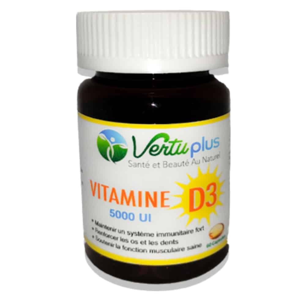 vertuplus – vitamine d3 5000 ui – 60 capsules