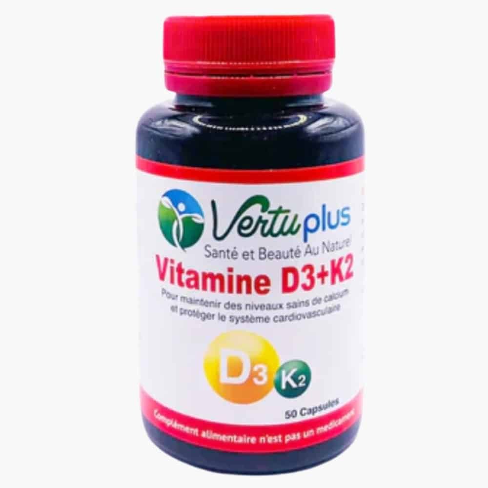vertuplus – vitamine d3+k2 systeme cardiovasculaire – 50 capsules