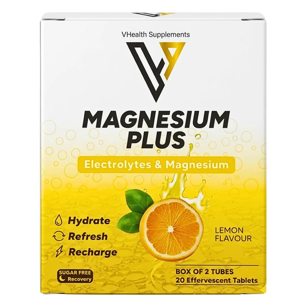 vhealth – maghnesium plus lemon box of 2 tubes 20tablets