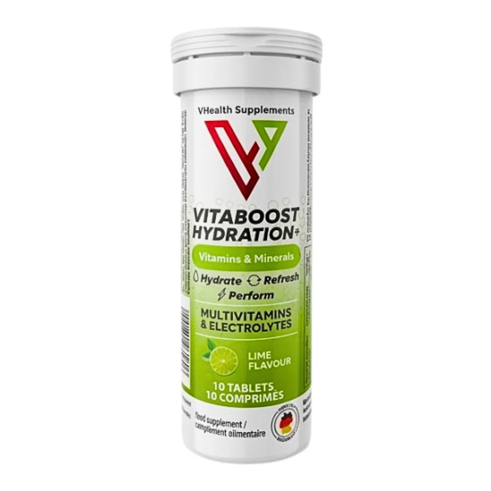 vhealth – vitaboost hydration+ multivitamins electrolytes citron10 comprimes