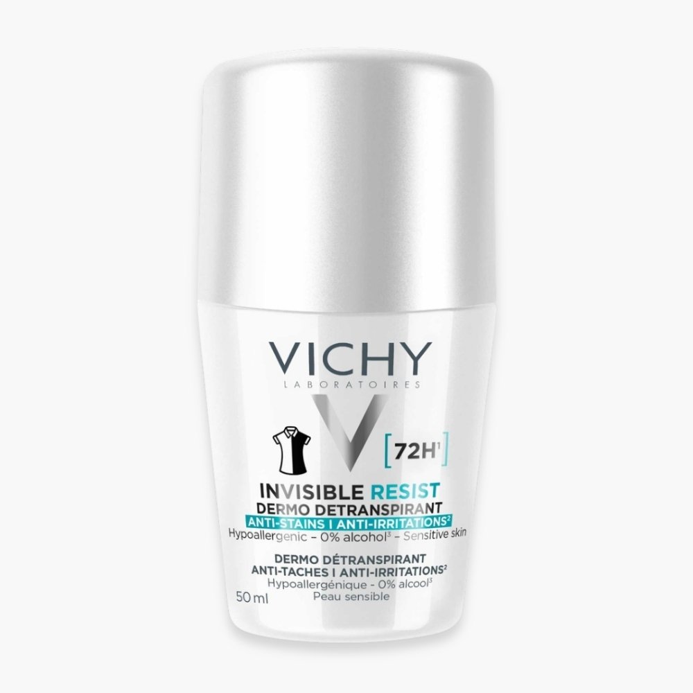 vichy – deodorant roll on invisible resist dermo detranspirant anti taches anti irritations 72h – 50ml