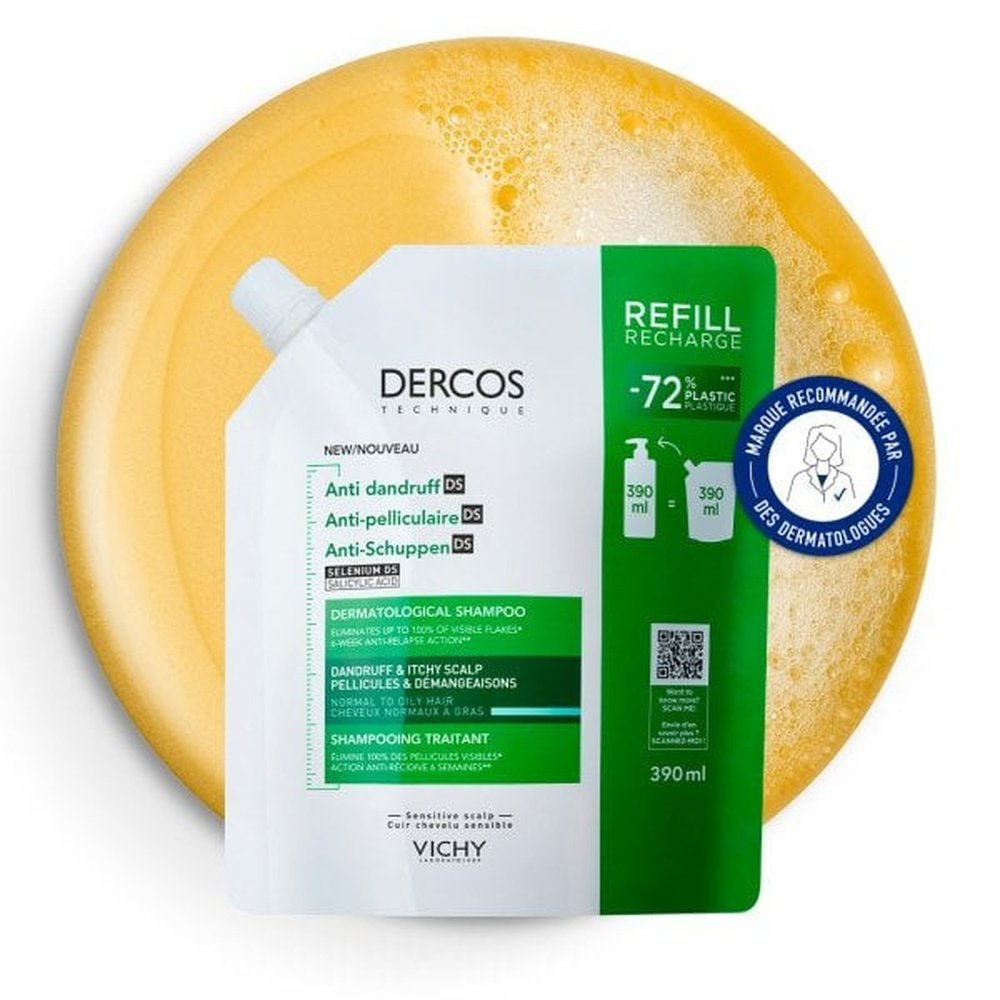 vichy – dercos ds shampoing traitant anti pelliculaire cheveux normaux a gras eco recharge – 390ml vichy – dercos ds shampoing traitant anti pelliculaire cheveux normaux a gras eco recharge – 390ml