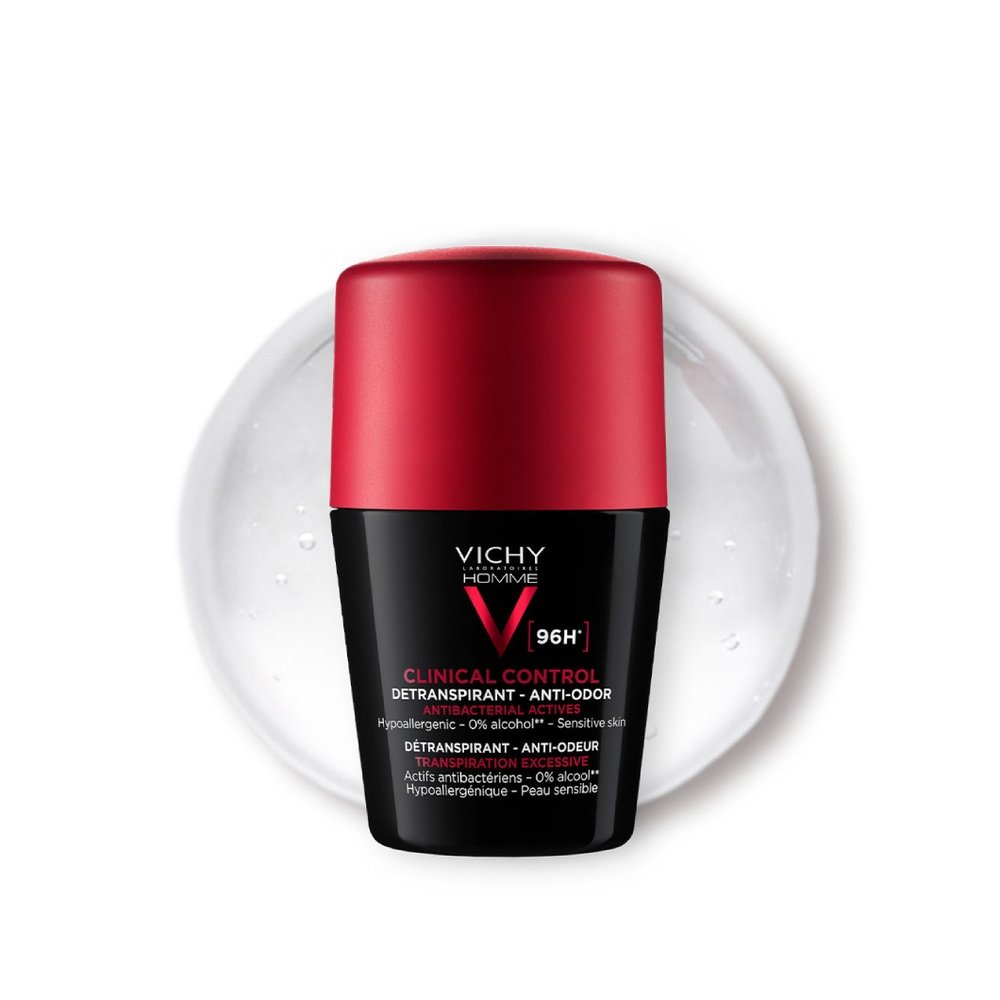vichy – homme deodorant roll on clinical control detranspirant anti odeur 96h – 50ml vichy – homme deodorant roll on clinical control detranspirant anti odeur 96h – 50ml