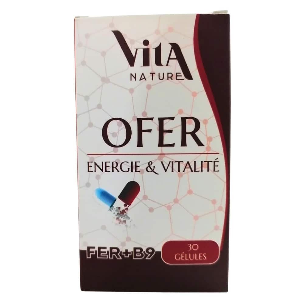 vita nature – ofer fer + b9 energie et vitalite – 30 gelules