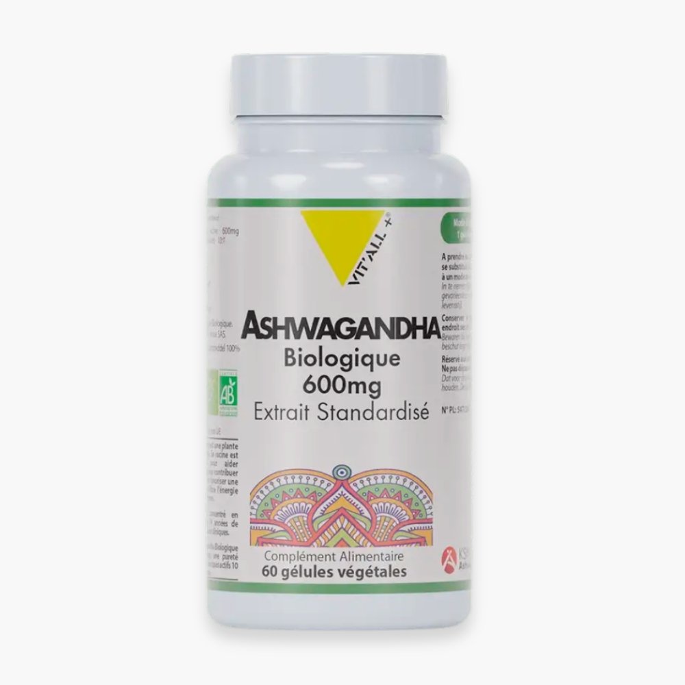 vitall+ – ashwagandha biologique 600mg extrait standardise – 60 gelules