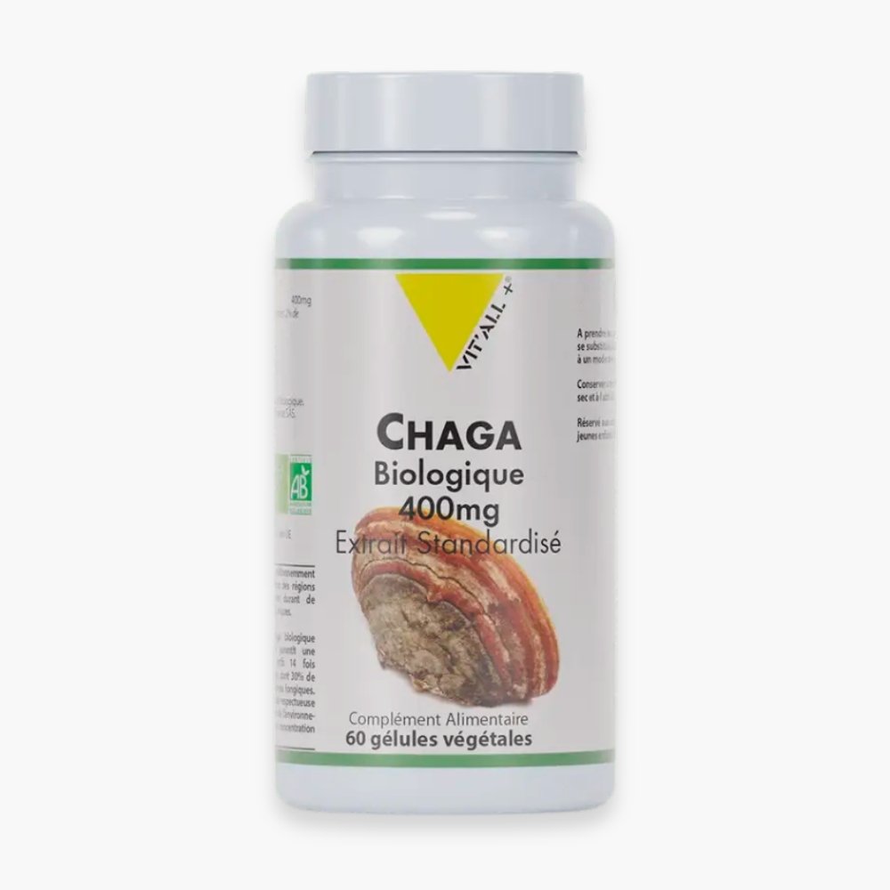 vitall+ – chaga biologique 400mg extrait standardise – 60 gelules