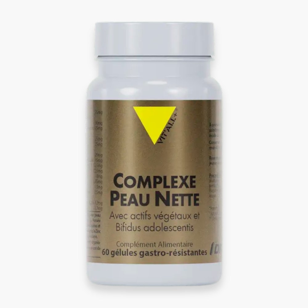 vitall+ – complexe peau nette avec actifs vegetaux et bifidus adolescentis – 60 gelules
