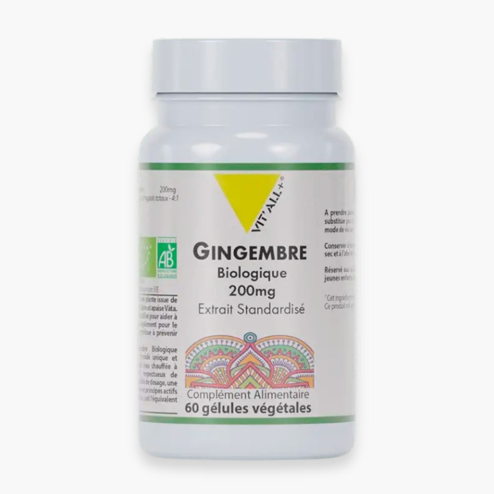 vitall+ – gingembre biologique 200mg extrait standardise – 60 gelules