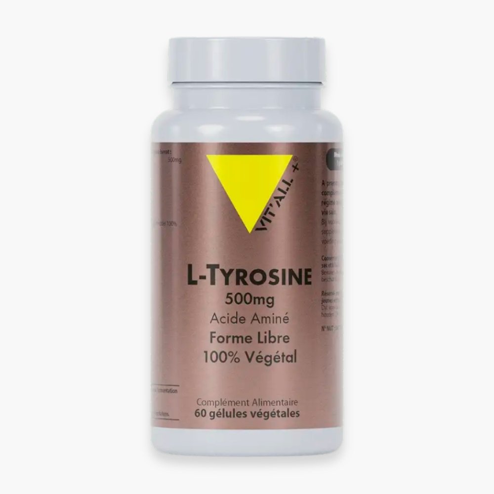 vitall+ – l tyrosine 500mg acide amine forme libre – 60 gelules