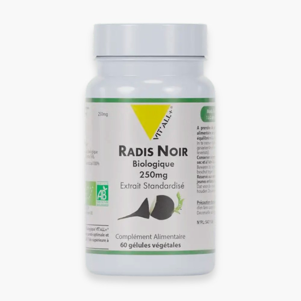 vitall+ – radis noir 250mg biologique extrait standardise – 60 gelules