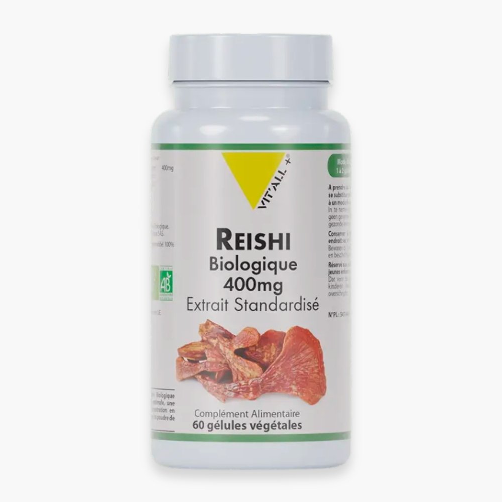 vitall+ – reishi biologique 400mg extrait standardise – 60 gelules