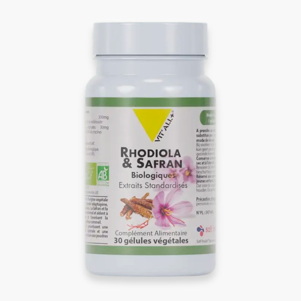 vitall+ – rhodiola et safran biologique extraits standardises – 30 gelules