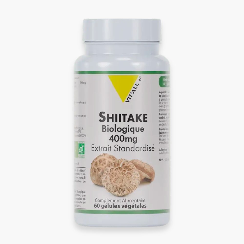 vitall+ – shitake biologique 400mg extrait standardise – 60 gelules
