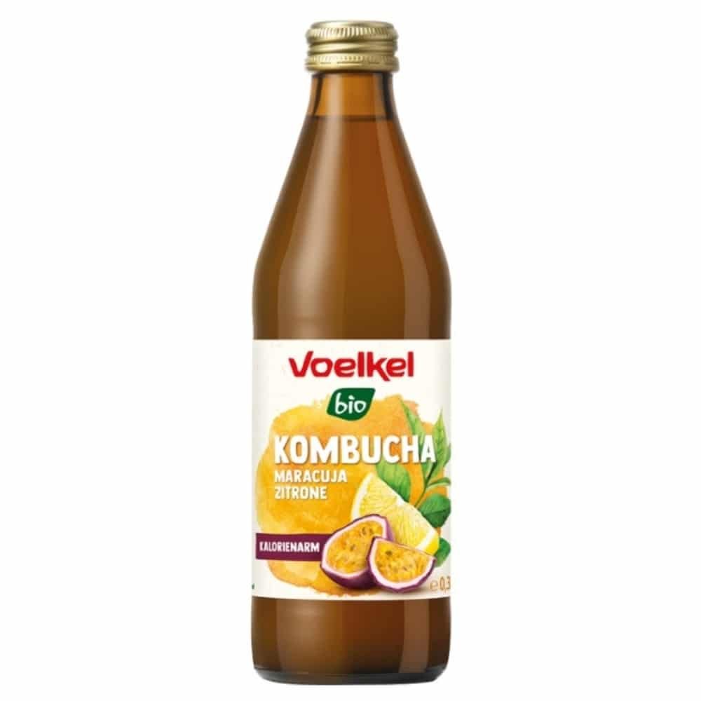 voelkel – kombucha, fruit de la passion et citron bio – 330ml
