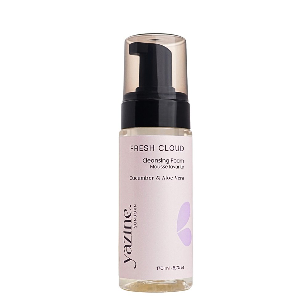yazine – mousse lavante cucumber et aloe vera – 170ml