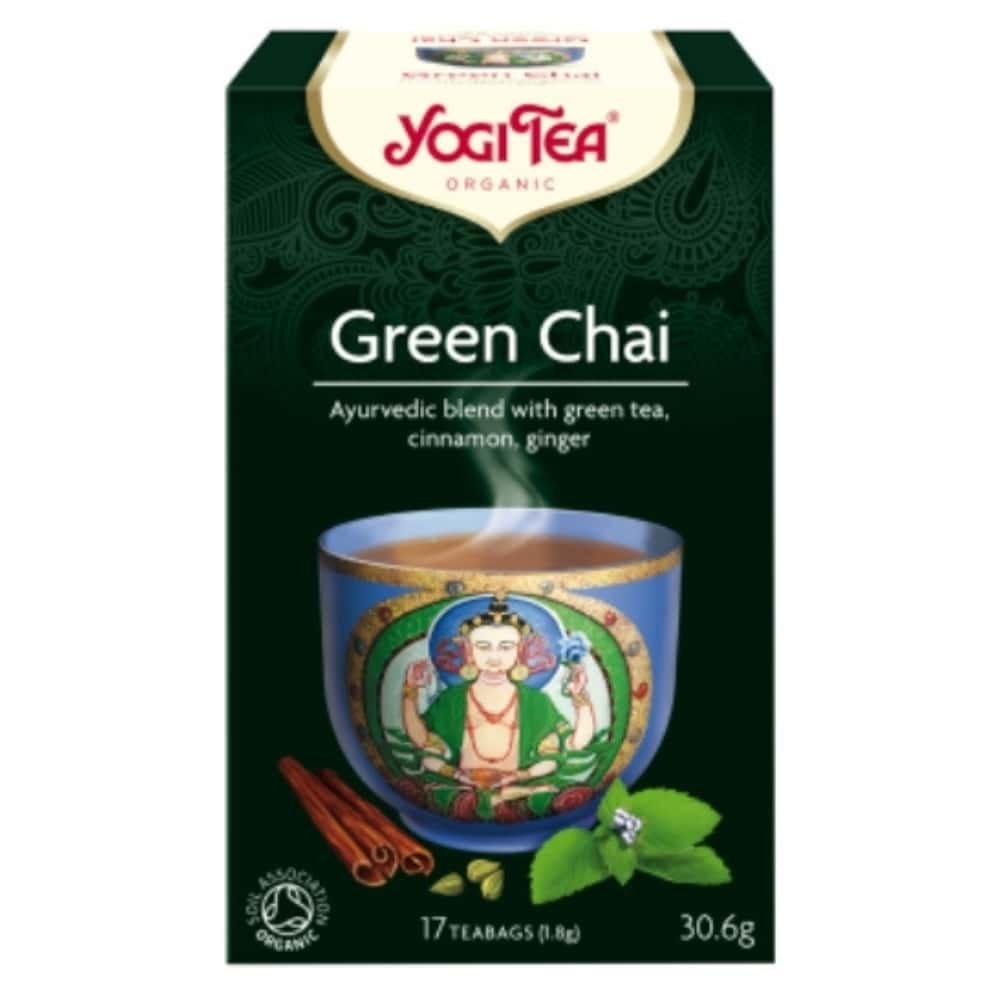 yogi tea – chai vert infusion ayurvedique the vert, cannelle et gingembre sachets bio – 17u