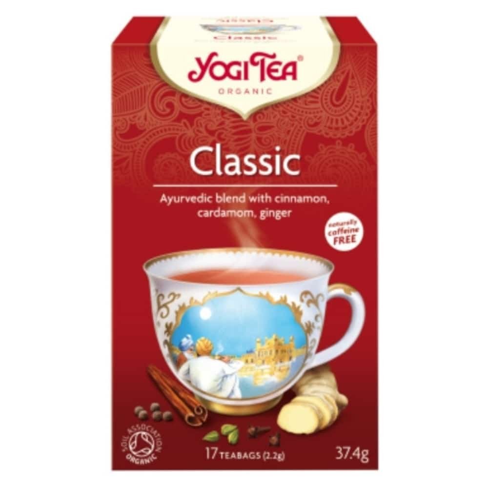 yogi tea – classique infusion ayurvedique cannelle, cardamome et gingembre sachets bio – 17u
