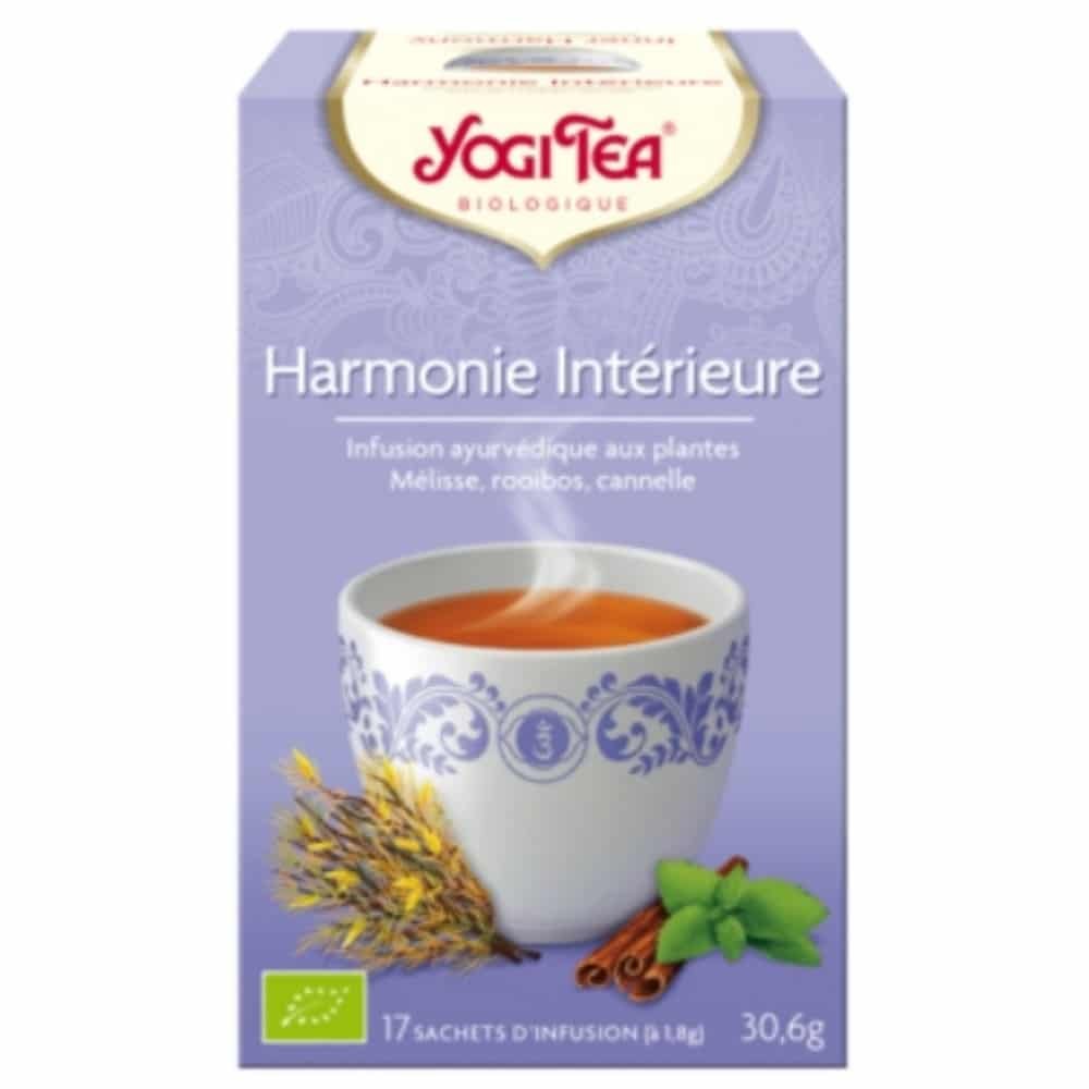 yogi tea – harmonie interieur infusion melisse, rooibos et cannelle sachets bio – 17u