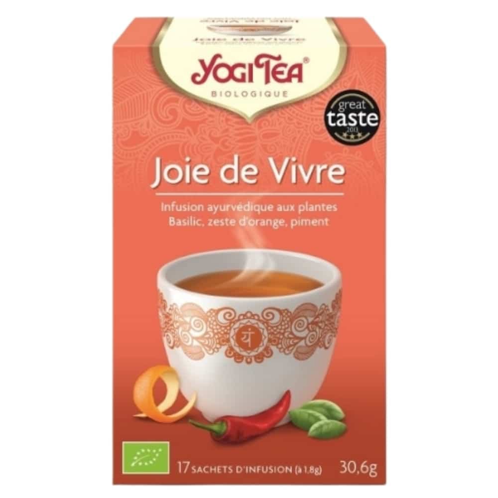 yogi tea – joie de vivre infusion basilic, zeste d’orange et piment sachets bio – 17u